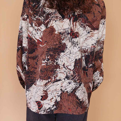 VIN-BLO-32173 Vintage πουκάμισο εμπριμέ L-XL