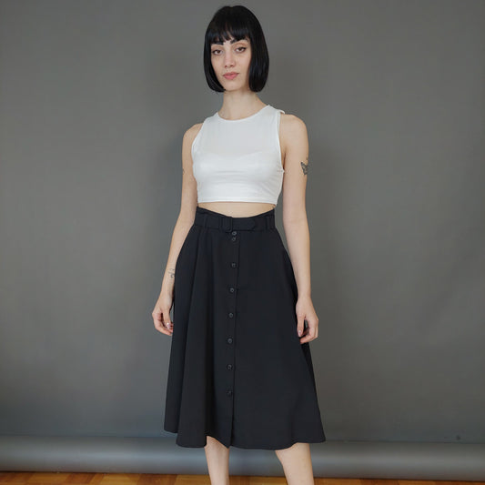 VIN-SKI-27234 Vintage φούστα μαύρη S