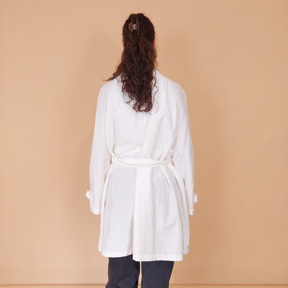 VIN-OUTW-32069 Vintage καμπαρντίνα λευκή L