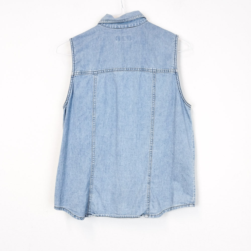 VIN-OUTW-27318 Vintage denim γιλεκό πουκάμισο unisex γαλάζιο S. Oliver L