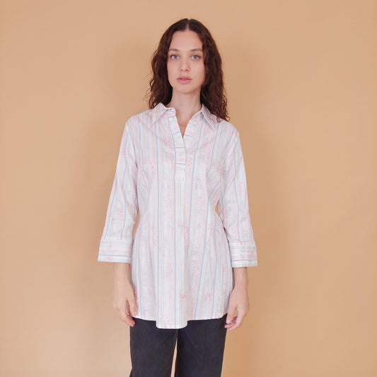 VIN-BLO-32148 Vintage πουκάμισο ριγέ M-L