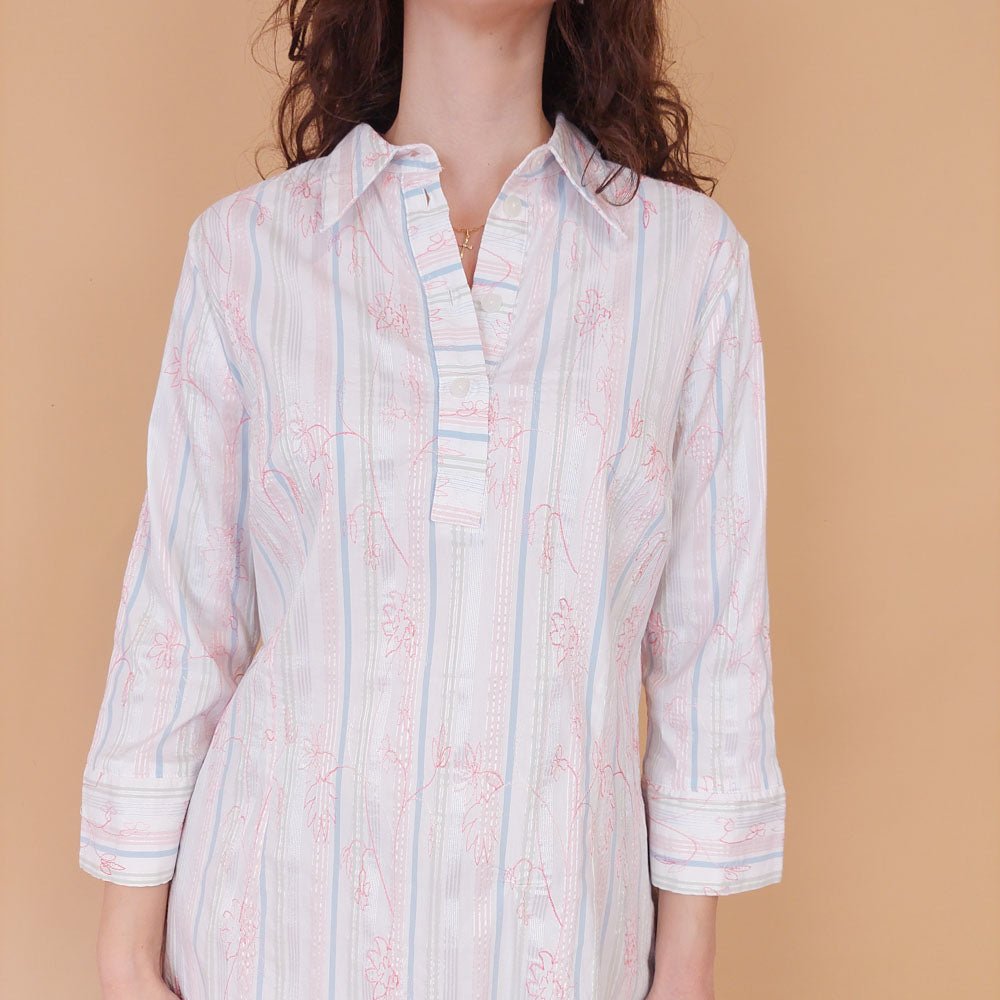 VIN-BLO-32148 Vintage πουκάμισο ριγέ M-L