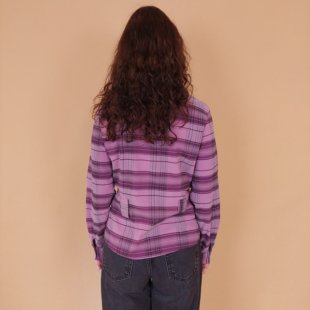 VIN-BLO-32129 Vintage πουκάμισο καρό S-M