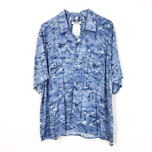 VIN-SHI-27322 Vintage πουκάμισο crazy pattern μπλε 2XL
