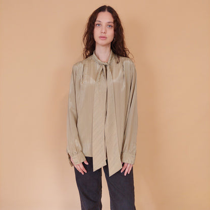 VIN-BLO-32150 Vintage πουκάμισο λαδί L-XL