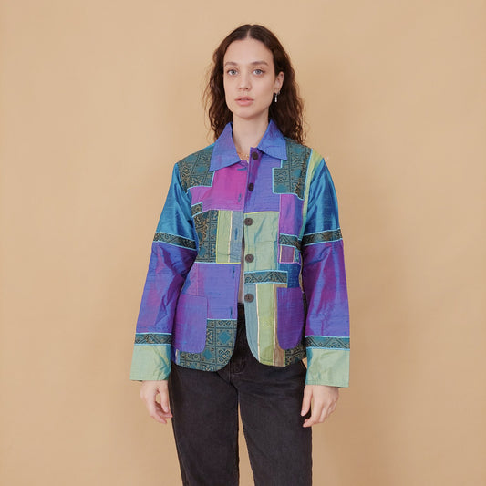 VIN-OUTW-32105 Vintage crazy pattern ethnic σακάκι S