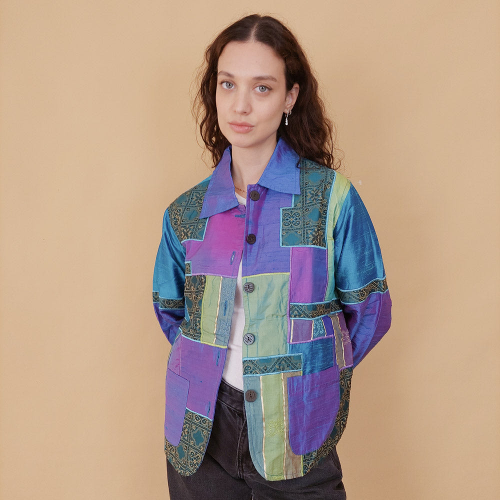 VIN-OUTW-32105 Vintage crazy pattern ethnic σακάκι S