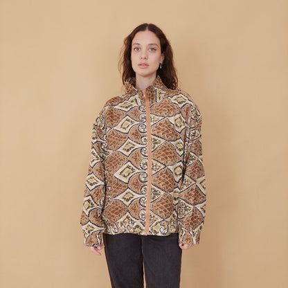 VIN-OUTW-32106 Vintage crazy jacket μεταξωτό L