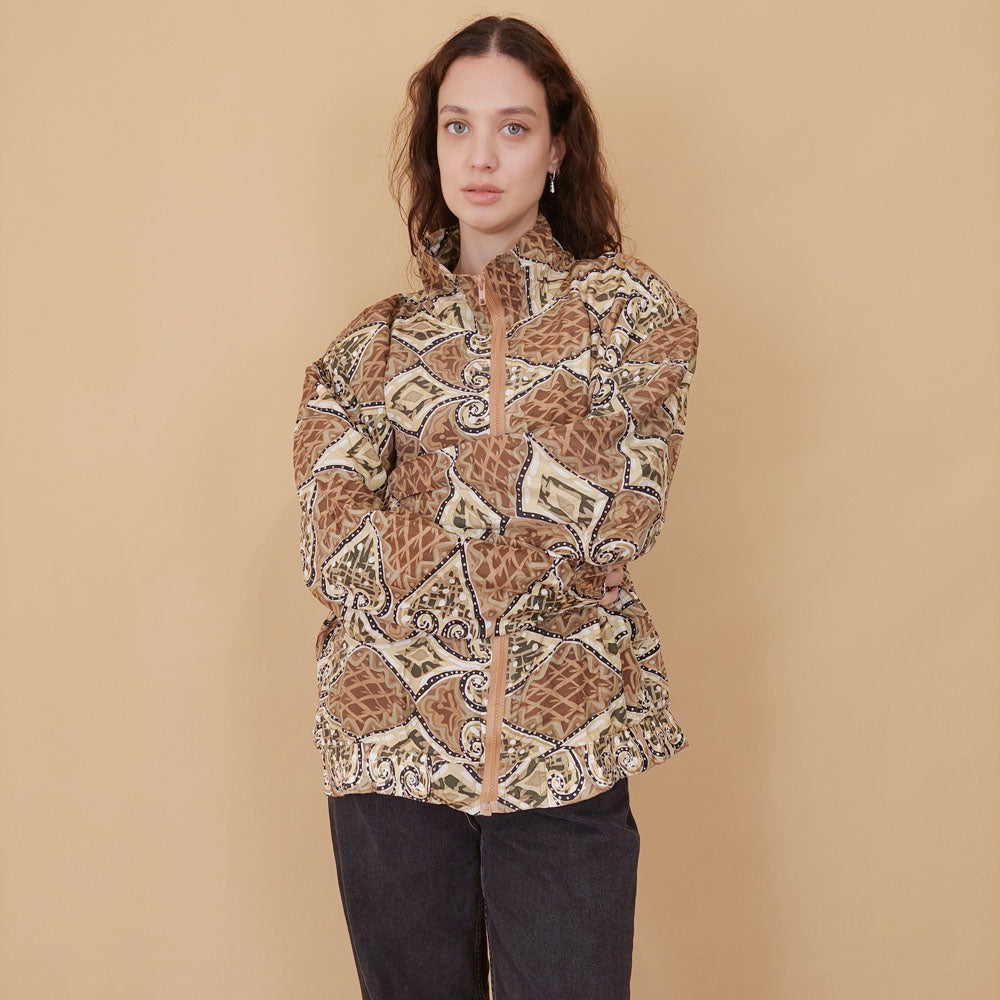 VIN-OUTW-32106 Vintage crazy jacket μεταξωτό L