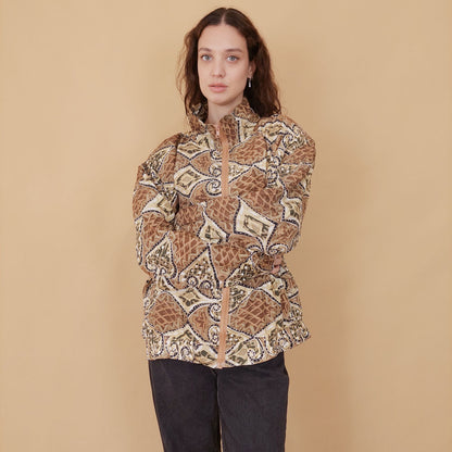 VIN-OUTW-32106 Vintage crazy jacket μεταξωτό L