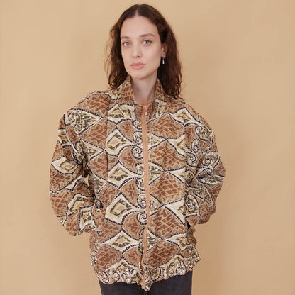 VIN-OUTW-32106 Vintage crazy jacket μεταξωτό L