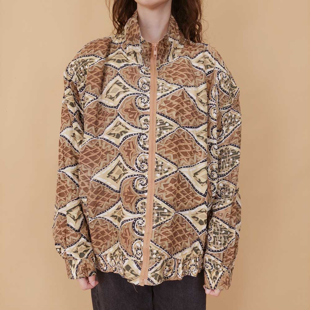 VIN-OUTW-32106 Vintage crazy jacket μεταξωτό L