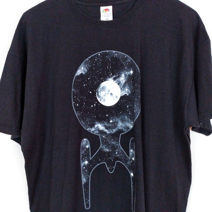VIN-TEE-27719 Vintage t-shirt μαύρο με space print Fruit of the Loom 2XL