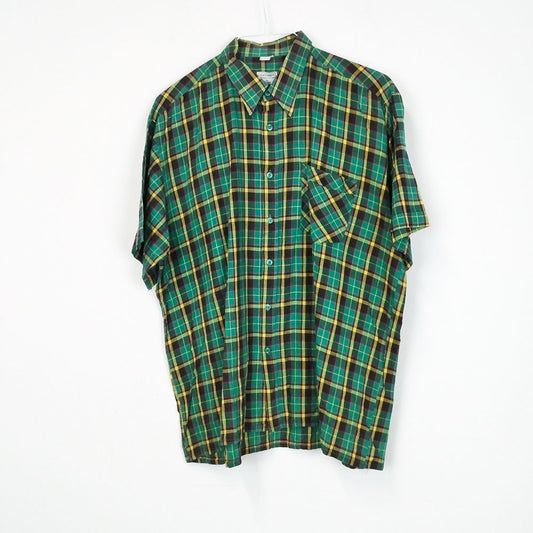 VIN-SHI-27656 Vintage πουκάμισο καρό πράσινο XL