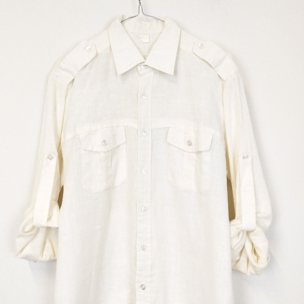 VIN-SHI-27613 Vintage πουκάμισο εκρού L