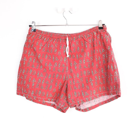 VIN-TR-27640 Vintage shorts unisex κόκκινο με σχέδιο σχοινιά L
