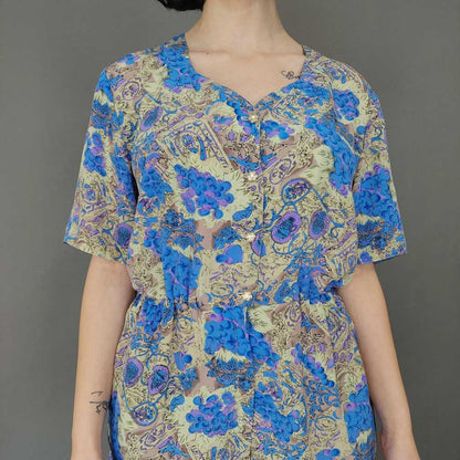 VIN-DR-26695 Vintage ολόσωμη φόρμα floral Μ