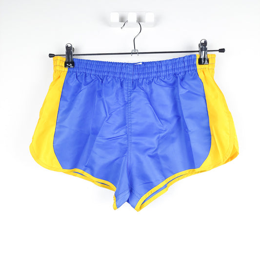 VIN-TR-27709 Vintage αθλητικό shorts μπλε κίτρινο S-M