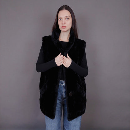 VIN-OUTW-33594 Vintage γιλέκο γούνινο Yessica S-M