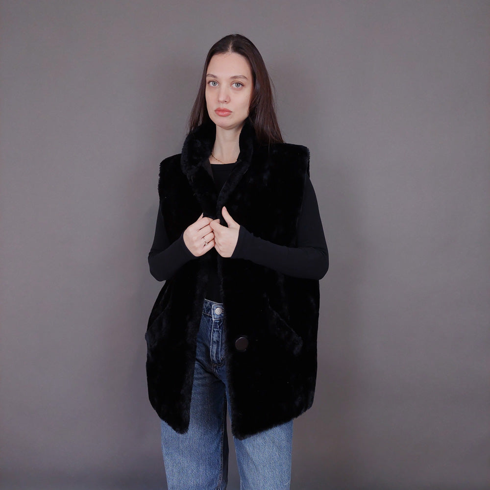 VIN-OUTW-33594 Vintage γιλέκο γούνινο Yessica S-M