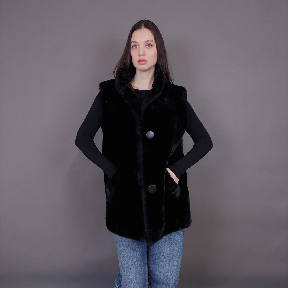 VIN-OUTW-33594 Vintage γιλέκο γούνινο Yessica S-M