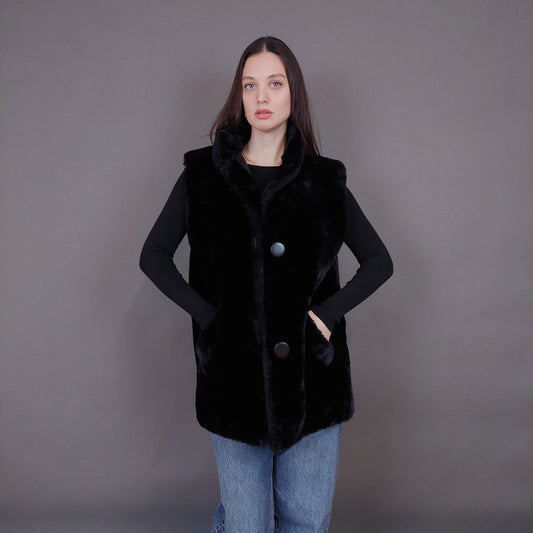 VIN-OUTW-33594 Vintage γιλέκο γούνινο Yessica S-M