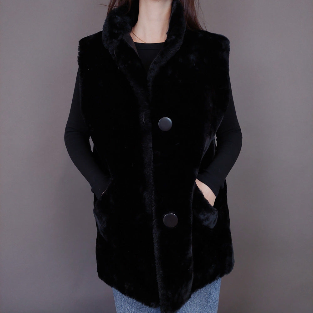 VIN-OUTW-33594 Vintage γιλέκο γούνινο Yessica S-M