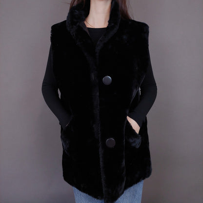 VIN-OUTW-33594 Vintage γιλέκο γούνινο Yessica S-M