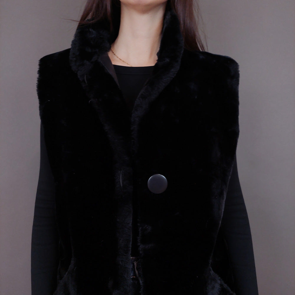 VIN-OUTW-33594 Vintage γιλέκο γούνινο Yessica S-M