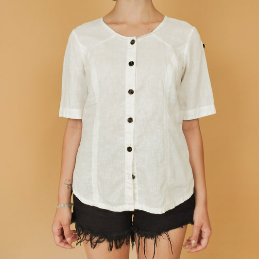 VIN-BLO-27860 Vintage πουκάμισο λευκό S