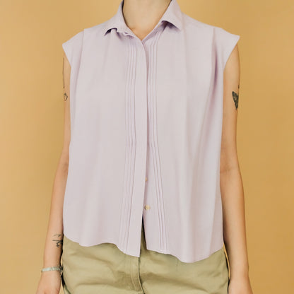VIN-BLO-27863 Vintage πουκάμισο αμάνικο λιλά L