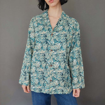 VIN-BLO-26780 Vintage πουκάμισο floral L-XL