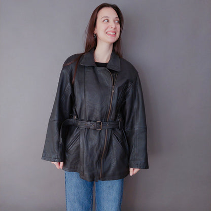 VIN-OUTW-33611 Vintage δερμάτινο jacket perfecto L-XL