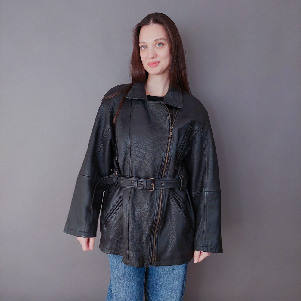 VIN-OUTW-33611 Vintage δερμάτινο jacket perfecto L-XL