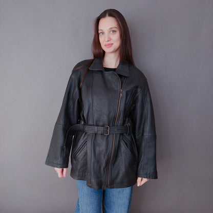 VIN-OUTW-33611 Vintage δερμάτινο jacket perfecto L-XL