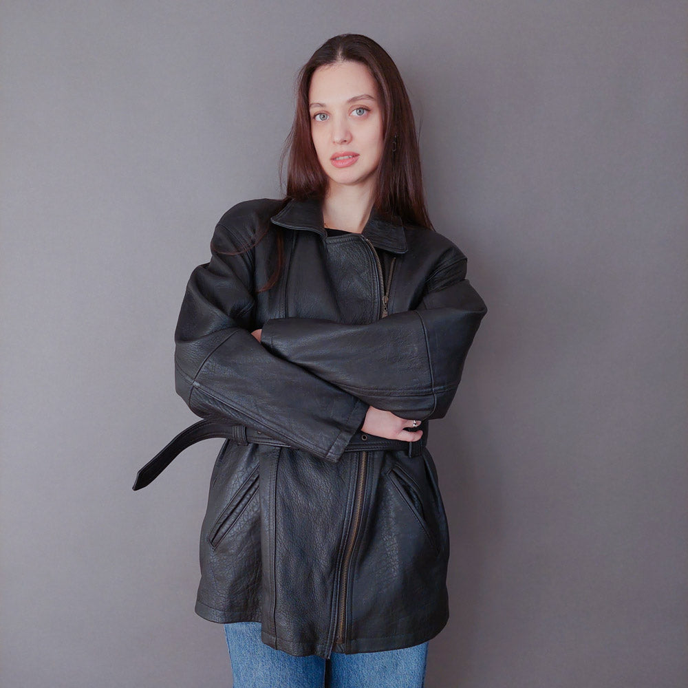 VIN-OUTW-33611 Vintage δερμάτινο jacket perfecto L-XL