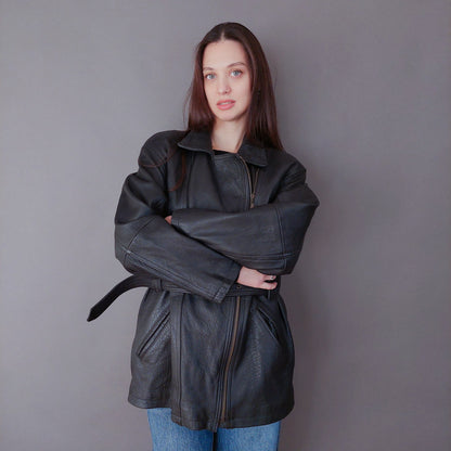 VIN-OUTW-33611 Vintage δερμάτινο jacket perfecto L-XL