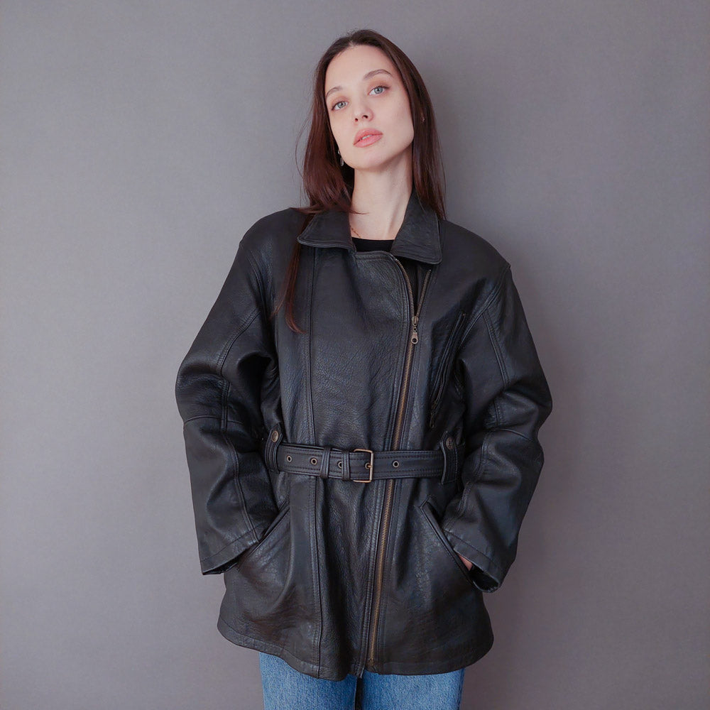 VIN-OUTW-33611 Vintage δερμάτινο jacket perfecto L-XL