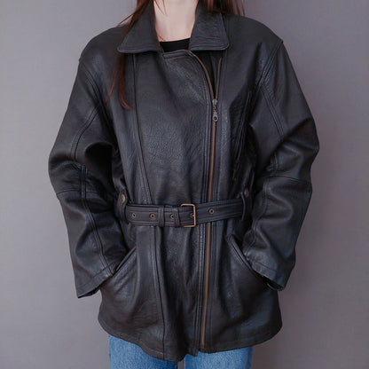 VIN-OUTW-33611 Vintage δερμάτινο jacket perfecto L-XL