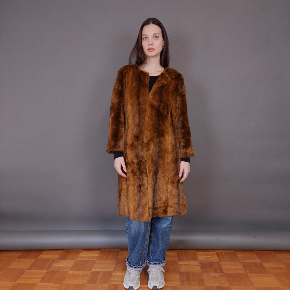 VIN-OUTW-33608 Vintage γούνα οικολογική με funky φόδρα S-M