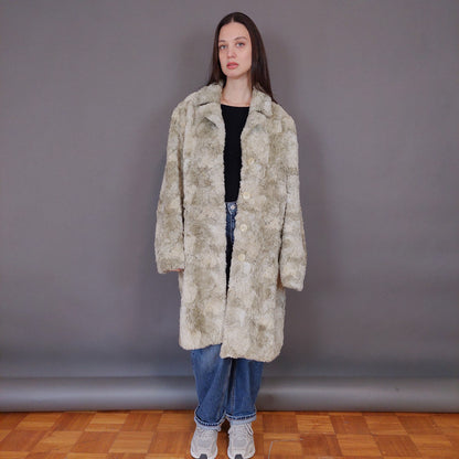 VIN-OUTW-33605 Vintage γούνα οικολογική μπεζ L-XL