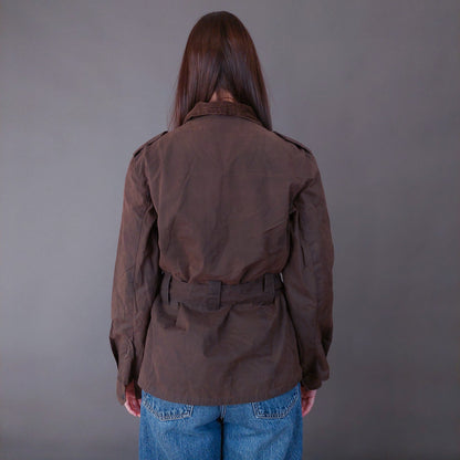 VIN-OUTW-33617 Vintage waxed jacket γυναικείο καφέ S