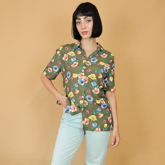 VIN-BLO-27784 Vintage πουκάμισο floral M