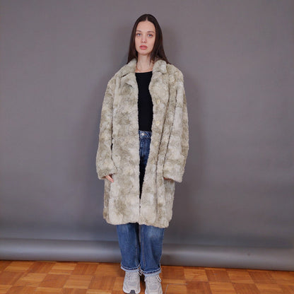 VIN-OUTW-33605 Vintage γούνα οικολογική μπεζ L-XL