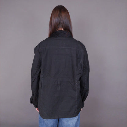 VIN-OUTW-33618 Vintage waxed jacket γυναικείο μαύρο M-L