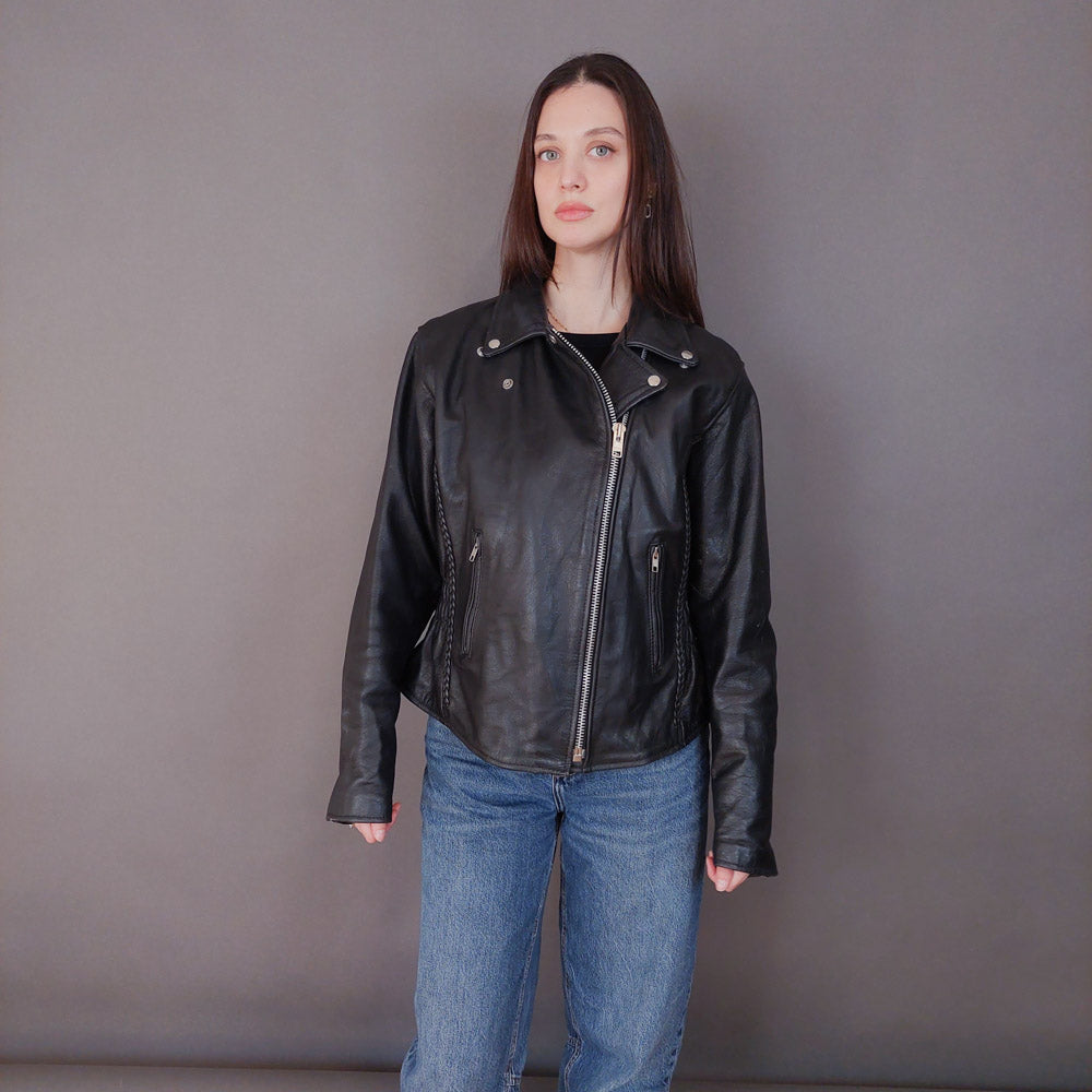 VIN-OUTW-33616 Vintage δερμάτινο jacket perfecto M