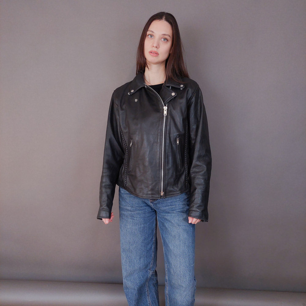 VIN-OUTW-33616 Vintage δερμάτινο jacket perfecto M