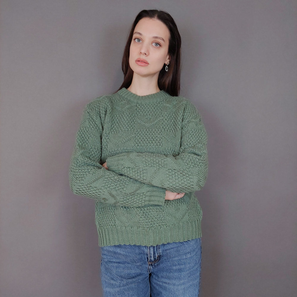 VIN-KNIT-33561 Vintage πλεκτή μπλούζα irish style S-M