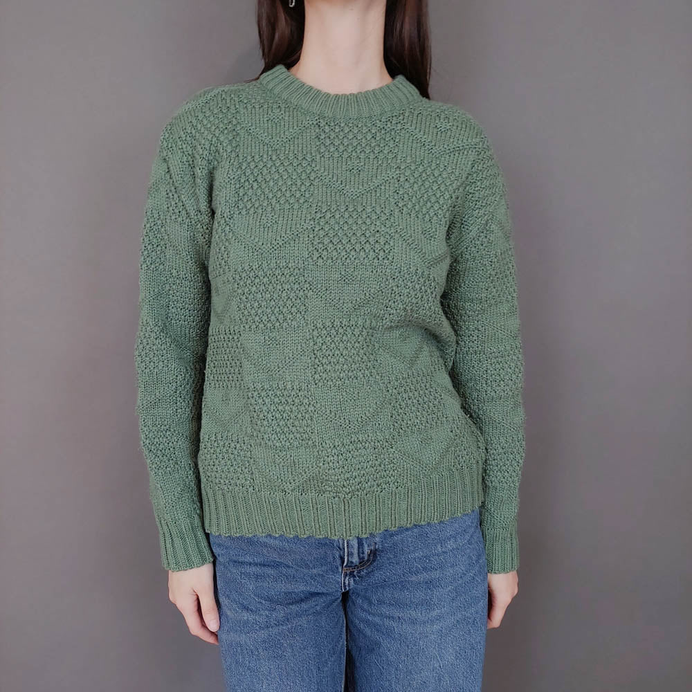 VIN-KNIT-33561 Vintage πλεκτή μπλούζα irish style S-M