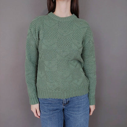 VIN-KNIT-33561 Vintage πλεκτή μπλούζα irish style S-M